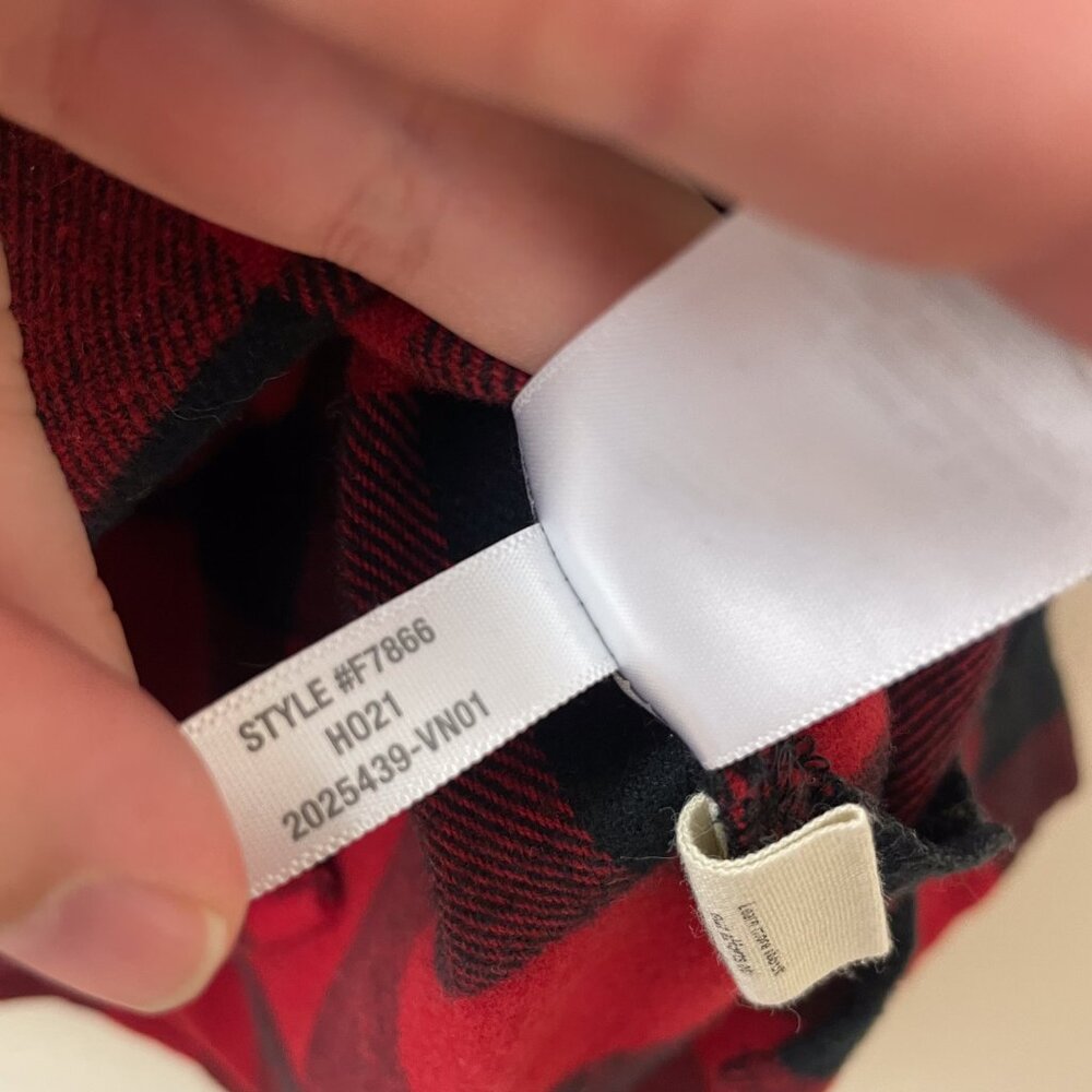 Madewell Oversized Ex-Boyfriend Buffalo Plaid Red Black Flannel Shirt - Picture 7 of 8